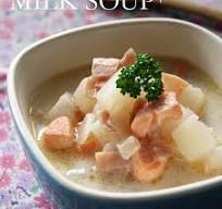 かぶと鮭のミルクスープ